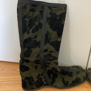 Boots Black & Green Camouflage